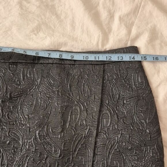 J. Crew Origami Faux Wrap Mini Skirt in Black Metallic Matelassé - Picture 11 of 13